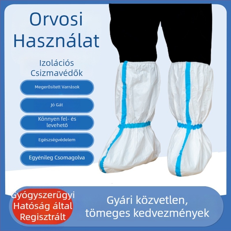 Orvosi izolációs lábvédő huzat, vízálló, lélegző, antistatikus, pormentes sebészeti használatra