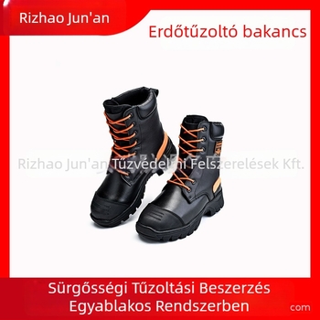 Erdői tűzoltó bakancs mentési feladatokra, magas szárú, perforáció-ellenálló