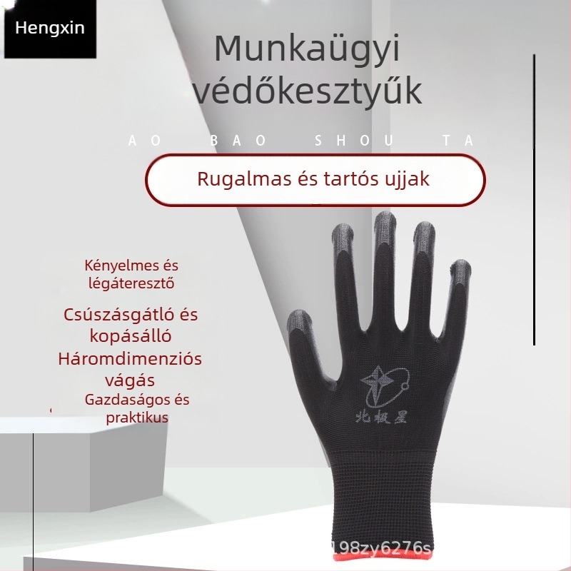 Nitril munkakesztyűk, vastagított kivitel, tartósak, csúszásmentesek, vízállóak, többfunkciós védelem és vágásállóság