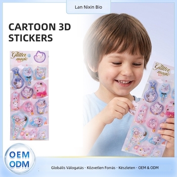 Rajzfilm 3D matricák naplóhoz, kreatív 3D öntapadós matricák