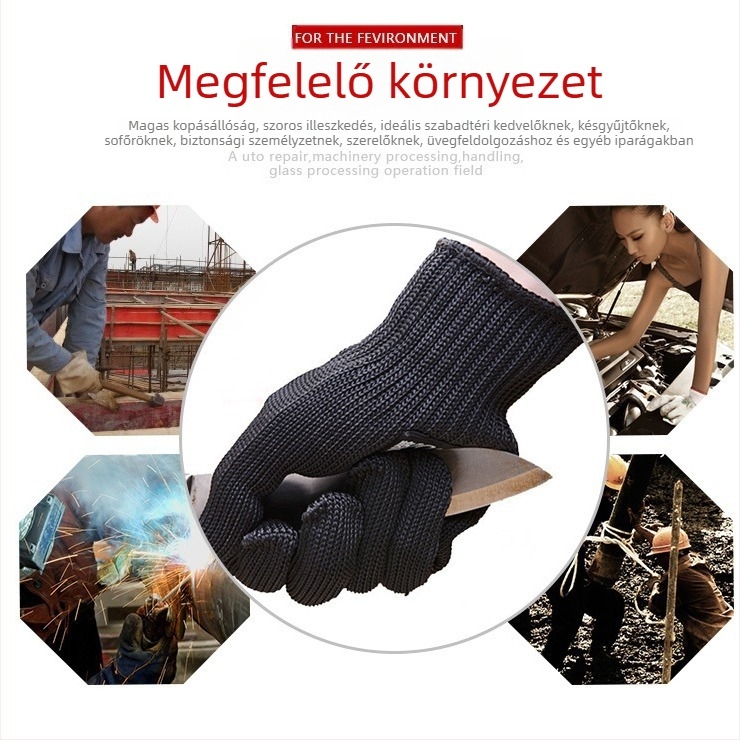 5-szintű vágásálló alkarvédő acélhuzalos csuklórögzítővel, kültéri kempingezéshez