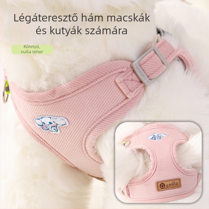 Állítható textil póráz kis- és közepes méretű kutyáknak, kényelmes és lélegző
