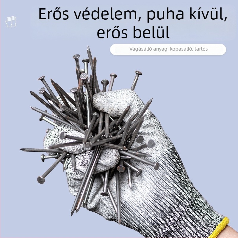 Testreszabott 5-ös szintű vágásálló kesztyű, csúszásmentes, kopás- és szakadásálló PU anyaggal, kényelmes munkához
