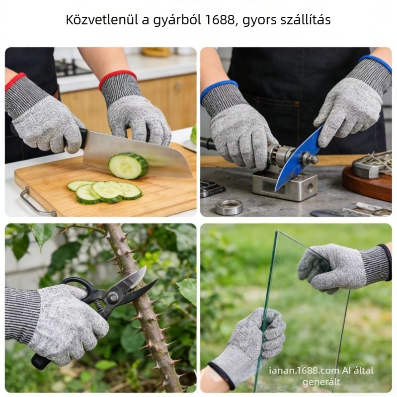 Gyerekeknek szánt 5-ös szintű vágásbiztos kesztyű, faragáshoz, faipari munkákhoz és kertészkedéshez
