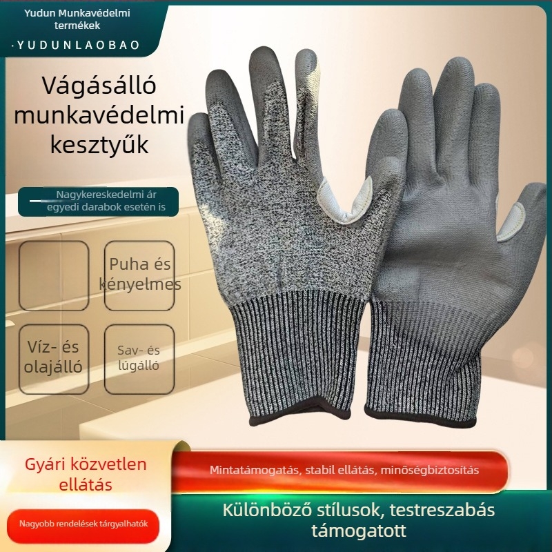 Személyre szabott vágásvédelmi kesztyűk építkezésekre, üvegkezeléshez és húsfeldolgozáshoz