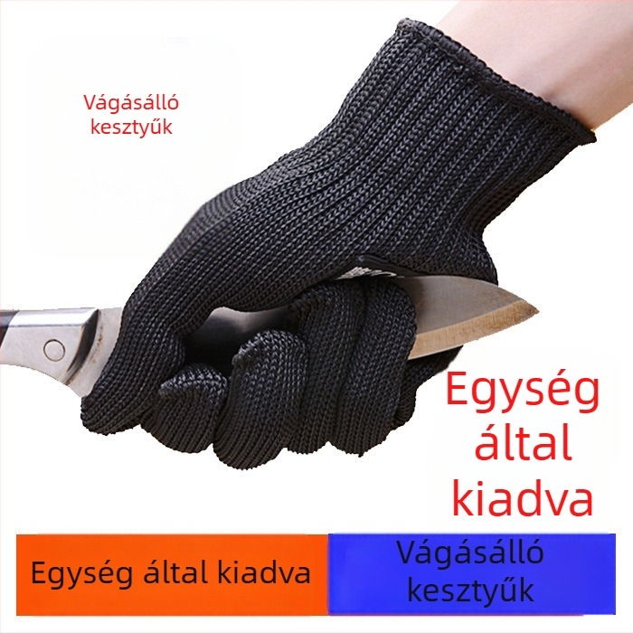 Vágásbiztos kesztyű, 4. szint, acélhuzalos megerősítéssel, többfunkciós védő- és önvédelmi kesztyű