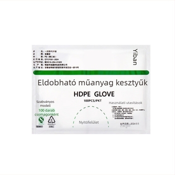 Egyszer használatos kesztyűk, élelmiszer-minőségű, vastag PE, átlátszó, kereskedelmi célokra