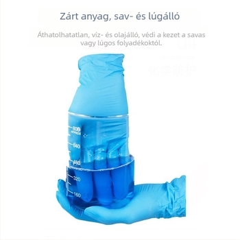 Egyszer használatos nitril kesztyűk E350, élelmiszer-minőség, pormentes, olajálló, texturált felület, kopásálló