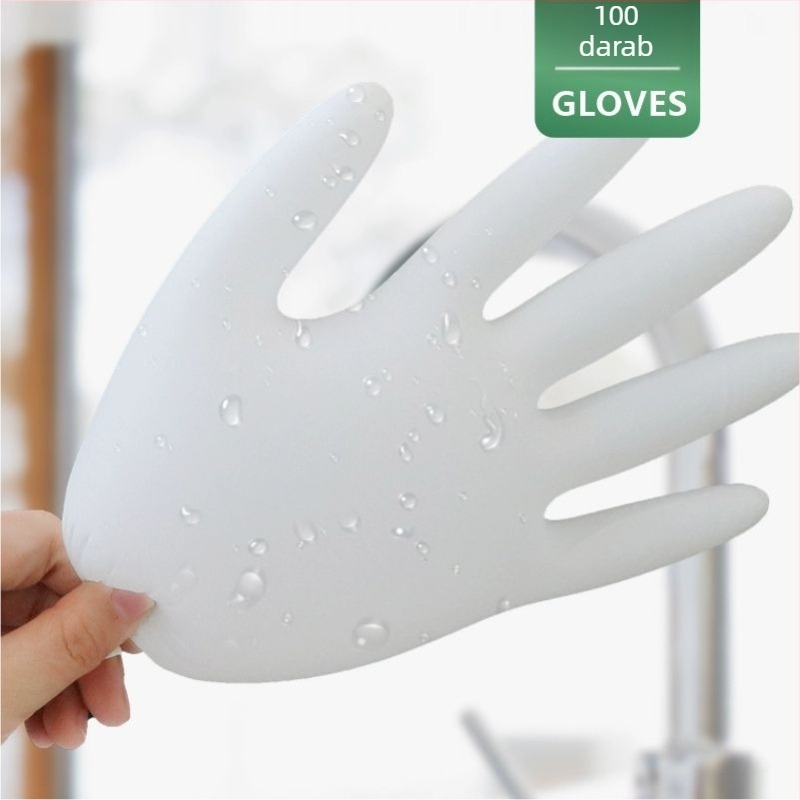 Egyszer használatos latex kesztyűk, vastagított kivitel, olaj- és vízálló, éttermi, kozmetikai és fodrászati felhasználásra, 100 db, nagykereskedelem