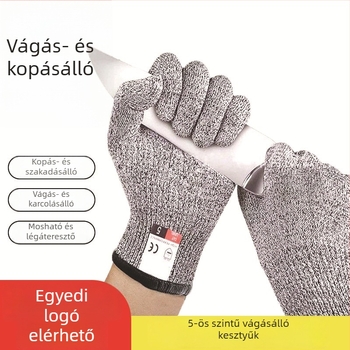 HPPE 5. szintű vágásvédő kesztyűk, magas szilárdságú kopásállóság, vágás- és karcolásálló ipari védőkesztyűk
