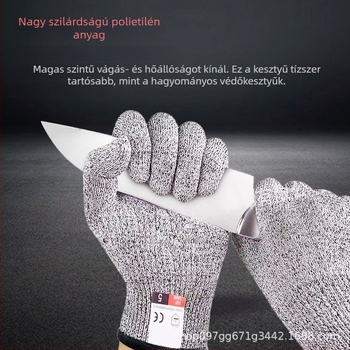 HPPE 5. szintű vágásvédő kesztyűk, magas szilárdságú kopásállóság, vágás- és karcolásálló ipari védőkesztyűk