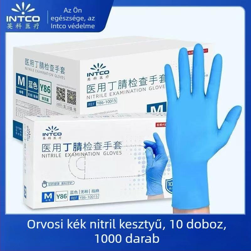 Egyszer használatos nitril kesztyűk, sav- és bázisellenállóak