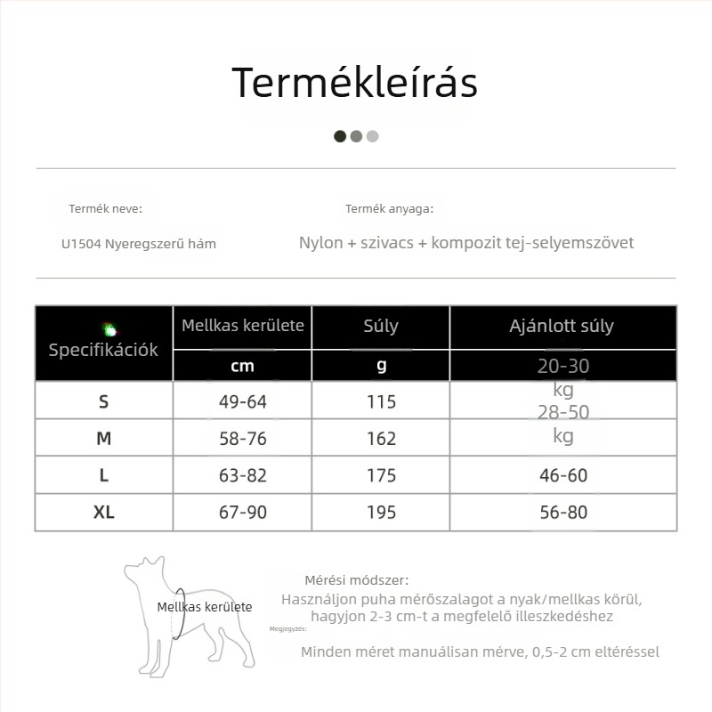 Új nemzetközi kutyahám, puha és kényelmes, egyenletes terheléseloszlás