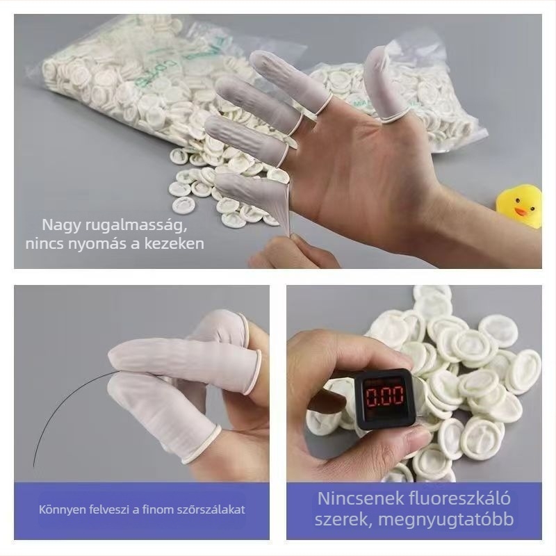 Egyszer használatos ipari latex ujjvédők, antistatikus, csúszásmentes, kopásálló