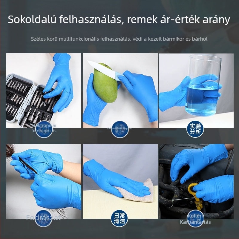Yingke Medical Egyszer használatos nitril kesztyűk – vastított, tartós, sebészeti, vizsgálati, laboratóriumi, élelmiszer-minőségű