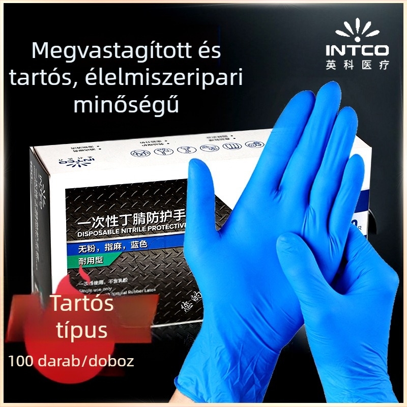 Yingke Medical Egyszer használatos nitril kesztyűk – vastított, tartós, sebészeti, vizsgálati, laboratóriumi, élelmiszer-minőségű