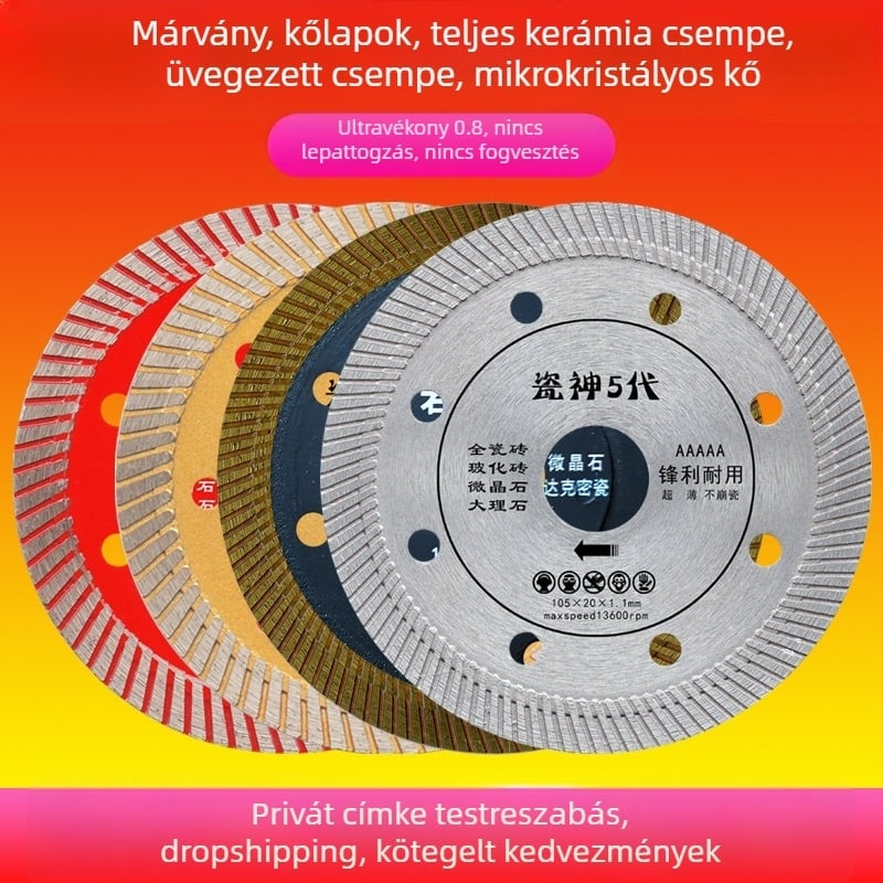 kerámia csempe vágó penge, ultra vékony, vitrifikált kőlemezekhez és márványhoz, 102/105/110 mm