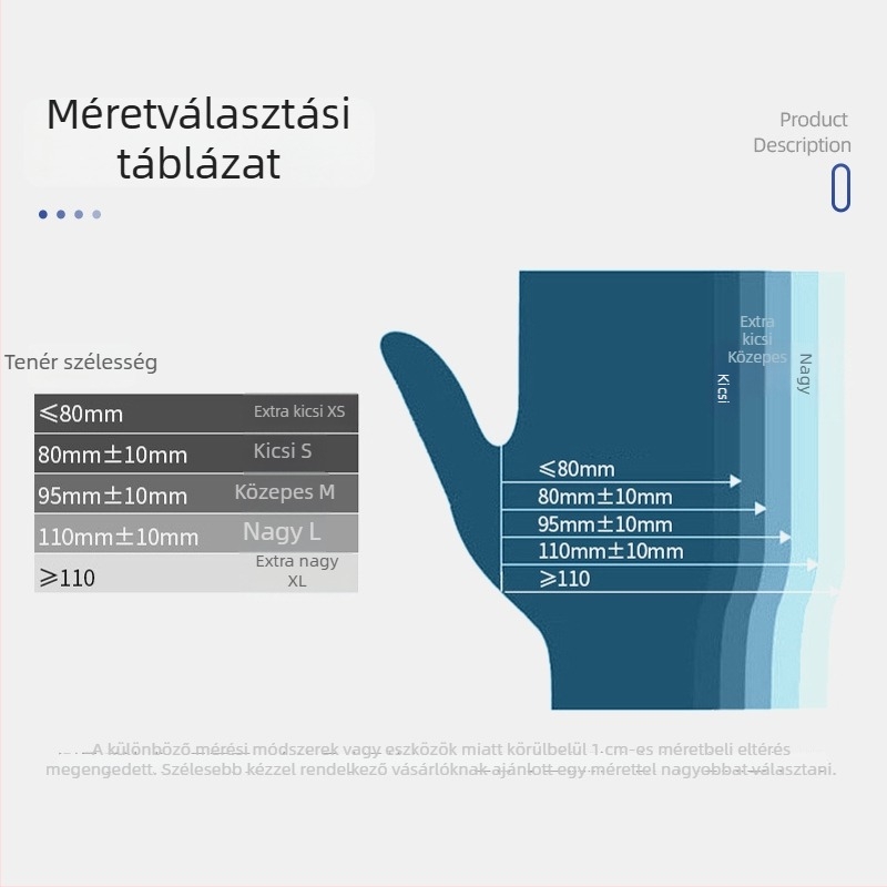 Egyszer használatos vastagított nitril kesztyű, púdermentes, élelmiszer-feldolgozásra, olajálló, csúszásbiztos