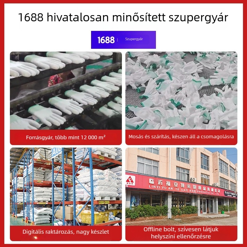 PU bevonat tenyér- és ujjszárú kesztyűk, egyedi gyártású, fehér bevonattal, antistatikus, légáteresztő és kényelmes elektronikai műhelyhez
