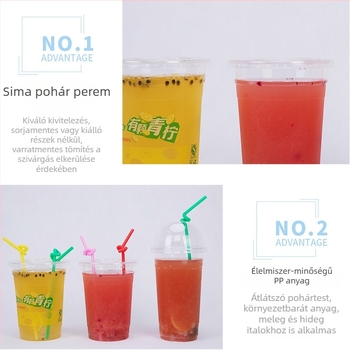 1000 ml egyszer használatos tejes-tea pohár, Overlord műanyag pohár gyümölcscsomagoláshoz, testreszabható logó