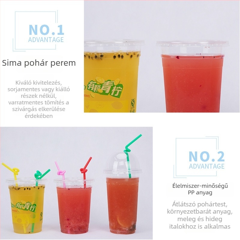1000 ml egyszer használatos tejes-tea pohár, Overlord műanyag pohár gyümölcscsomagoláshoz, testreszabható logó