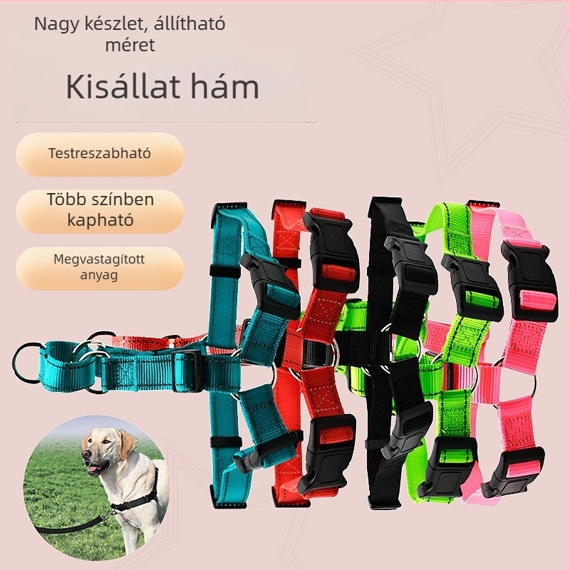 Erős mellény-stílusú kutyahám, mellkasi pánttal, vastagított és megbízható sétákhoz