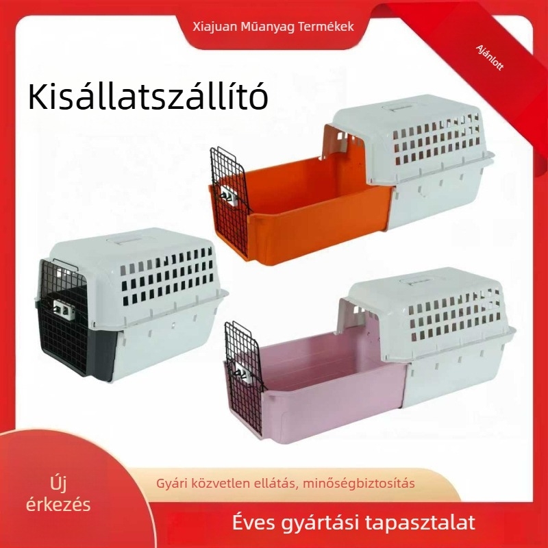 Kis, könnyen hordozható kisállat szállítóketrec macskáknak és kutyáknak, fogantyúval и kihúzható kialakítással utazáshoz