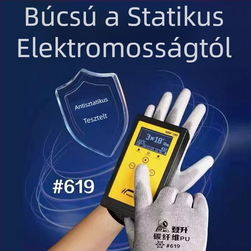 Dengsheng 619 antistatikus munkavédelmi kesztyűk, védő, csúszásmentes, tartós, lélegző, gumírozott bevonattal