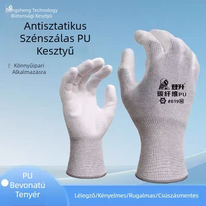 Dengsheng 619 antistatikus munkavédelmi kesztyűk, védő, csúszásmentes, tartós, lélegző, gumírozott bevonattal