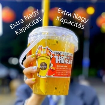 1000 ml egyszer használatos vödör-stílusú pohár gyümölcsteához és tej-teához