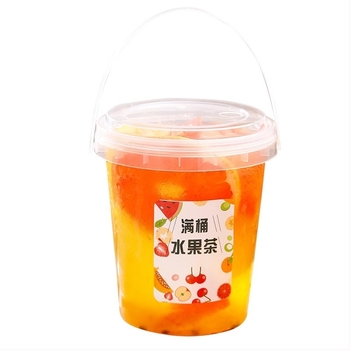 1000 ml egyszer használatos vödör-stílusú pohár gyümölcsteához és tej-teához