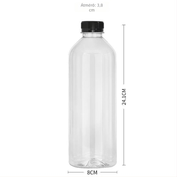 1000 ml átlátszó PET italosüveg, italokhoz, tejhez és gyümölcslevekhez, enzimsüveg