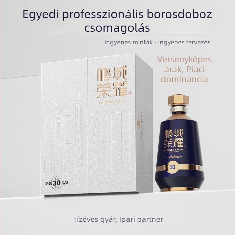 Prémium külső borosüveg csomagolás dupla ajtóval, könyv-stílusú nyithatófedél, kézműves csomagolás