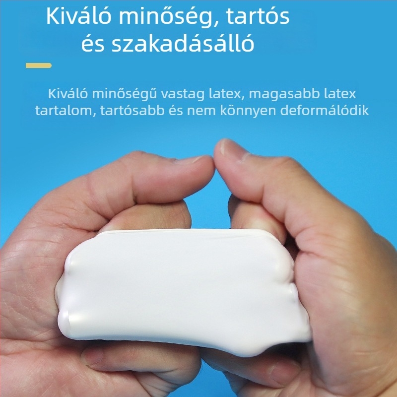 Megvastagított bézs színű egyszer használatos ipari ujjvédők, antistatikus, pormentes, latex alapanyagú