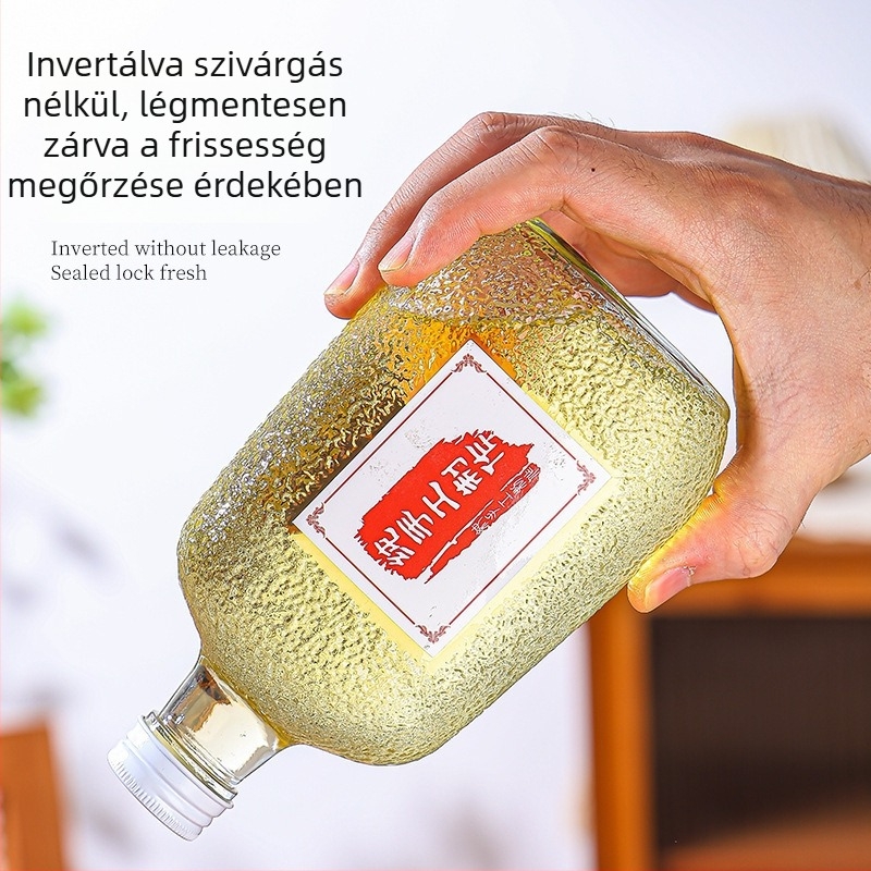 Egyedi átlátszó gyümölcsboros üvegek gleccser mintával – DIY italokhoz és gyümölcslé adagolásához, üres üvegek szeszes italokhoz