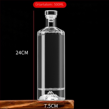 Kristályfehér üvegű borosüvegek, üres, 500 ml, nagykereskedelem