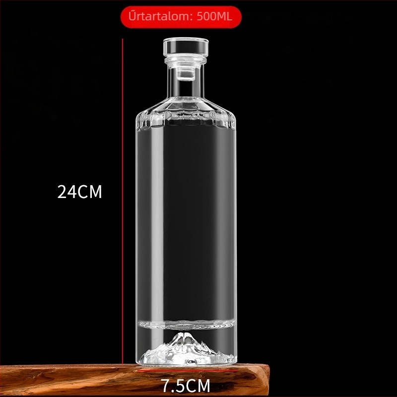 Kristályfehér üvegű borosüvegek, üres, 500 ml, nagykereskedelem