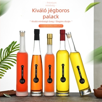 Személyre szabott üvegből készült borosüveg – jégborhoz, gyümölcsborhoz és fehérborhoz, átlátszó matt felülettel, 500 ml