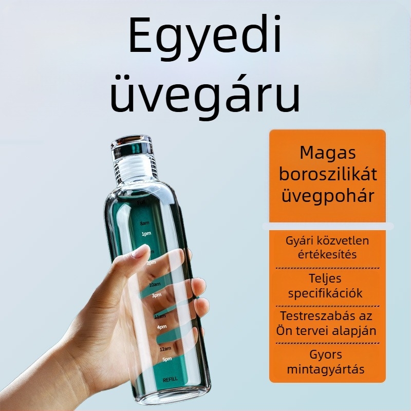 Magas hőállóságú boroszilikát üvegpoharak italokhoz, borhoz és teához, egyedi logó a terve szerint
