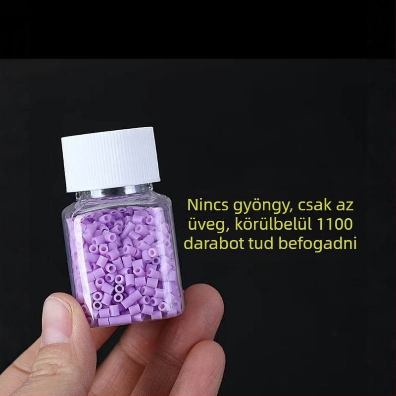 30 ml-es négyzet alakú PET műanyag üvegek, 221 darabos készlet, átlátszó adagoló palackok gyöngyök tárolására, élelmiszer-minőségű PET anyag, fedéllel