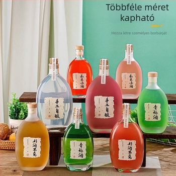 Átlátszó matt felületű üveg a házi gyümölcsborhoz, kis méretű üveg, logónyomás lehetőség