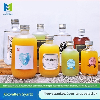 Személyre szabott matt üveg italos palack – gyümölcslé, tej-tea és házi likőr számára, kör alakú zárható üveg (150ml–500ml)