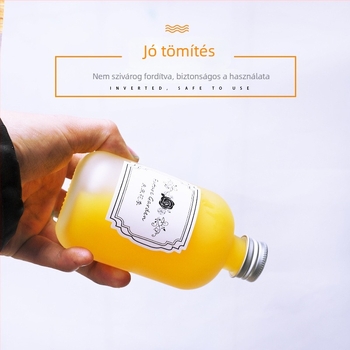 Személyre szabott matt üveg italos palack – gyümölcslé, tej-tea és házi likőr számára, kör alakú zárható üveg (150ml–500ml)