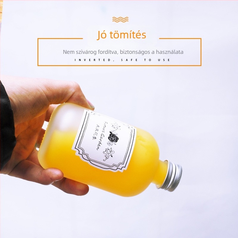 Személyre szabott matt üveg italos palack – gyümölcslé, tej-tea és házi likőr számára, kör alakú zárható üveg (150ml–500ml)
