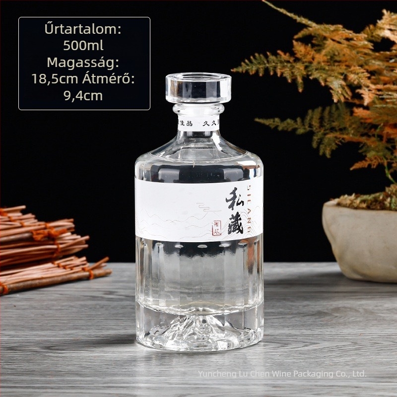 Lu Chen 500 ml-es üvegboros palackokészlet, zárt, átlátszó, üres palackok otthoni erjesztéshez