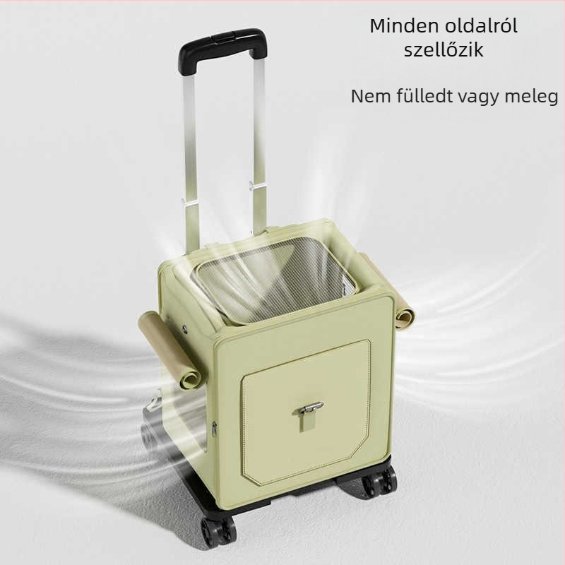 Szállítható macskatáska kerekekkel, nagy kapacitású háziállat hátizsák