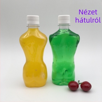 Egyszer használatos megvastagított gyümölcslé-palack, átlátszó PET italos pohár, 330 ml fedéllel