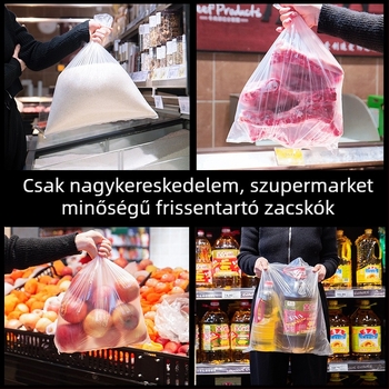 Élelmiszer-minőségű, mikrohullámú sütőben használható perforált tekercses zacskók, lapos nyílással, csomagoláshoz