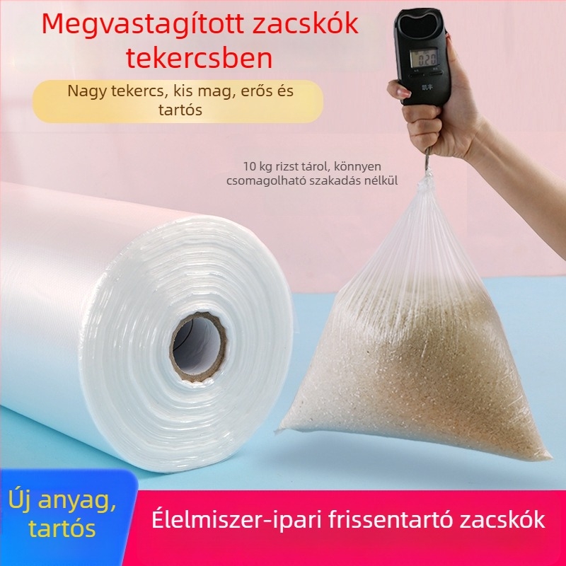 Élelmiszer-minőségű, mikrohullámú sütőben használható perforált tekercses zacskók, lapos nyílással, csomagoláshoz