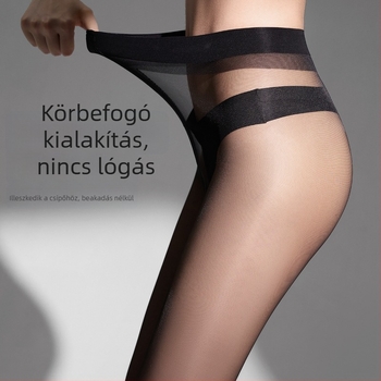 Női varrás nélküli fekete harisnyanadrág, átlátszó lábujjakkal, egyrészes, érzéki megjelenés